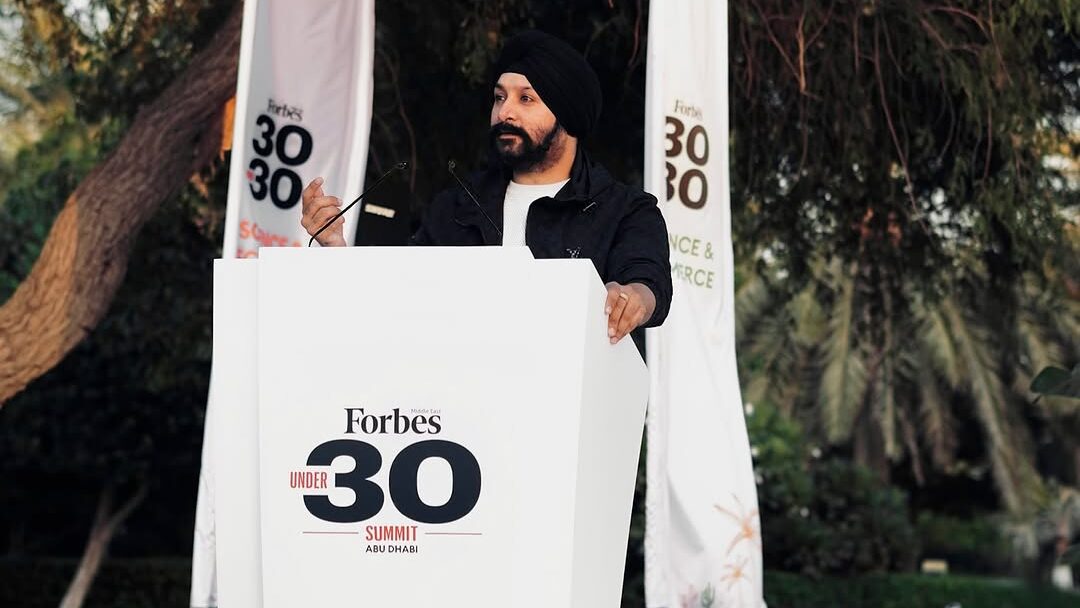 navjyot gurudatta at forbes 30 under 30 event in abu dhabi