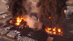 Massive Fire at Oil Field