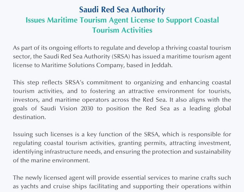 Red Sea marina licences to boost marine tourism